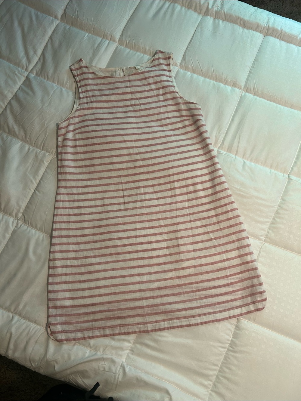 BeachLunchLounge Striped Sleeveless Linen Shift Dress - Pink/White - Picture 4 of 8